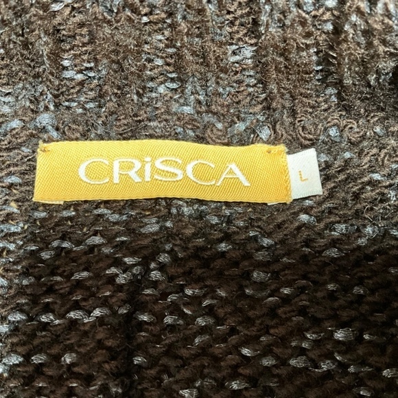 CRISCA Poly Acrylic Wool Blend Long Sleeve Button Front Brown Cardigan US Sz L - Picture 4 of 9